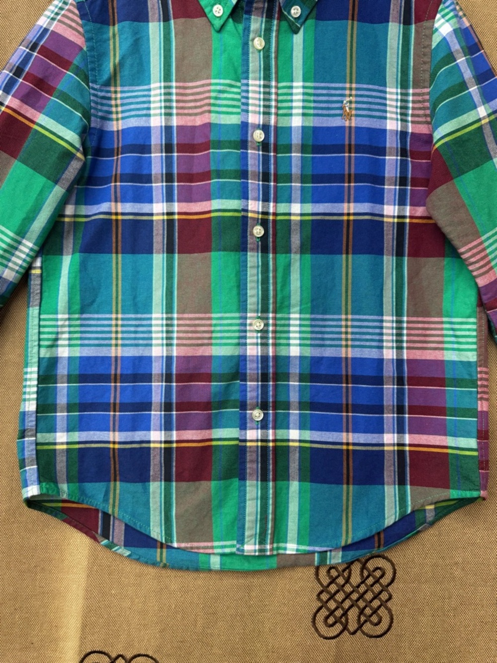 Polo by Ralph Lauren boys Plaid Cotton Oxford Shirt size 7 - Picture 3 of 12